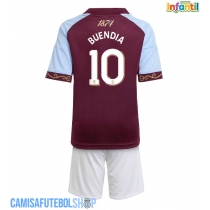 Camisa de time de futebol Aston Villa Emiliano Buendia #10 Replicas 1º Equipamento Infantil 2025-26 Manga Curta (+ Calças curtas)